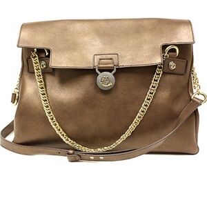 Versace Collection Real
Genuine Leather Bronze
Handbag Purse w Shoulder Strap
